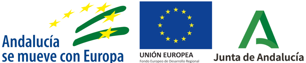 logos Andalucía se mueve con Europa, Unión Europea Fondo Europeo de Desarrollo Regional, Junta de Andalucía